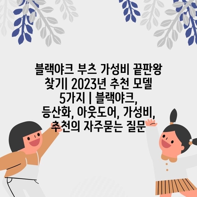 블랙야크 부츠 가성비 끝판왕 찾기| 2023년 추천 모델 5가지 | 블랙야크, 등산화, 아웃도어, 가성비, 추천