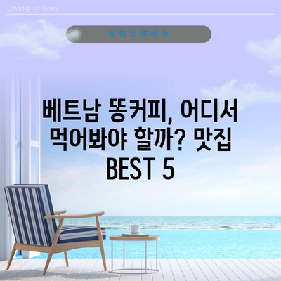 베트남 똥커피 인기 아이템 BEST 5 | 맛집 추천, 선물 추천, 직접 만들기 팁