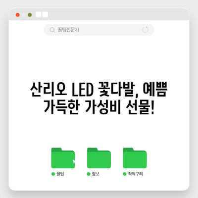 산리오 LED 꽃다발 가성비템 득템! 🎁 나에게 딱 맞는 아이템 고르는 꿀팁 | 산리오, LED 꽃다발, 선물, 가성비