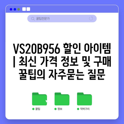 VS20B956 할인 아이템 | 최신 가격 정보 및 구매 꿀팁