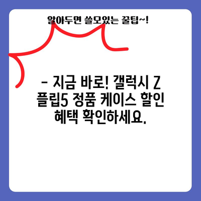 갤럭시 Z 플립5 정품 케이스 할인! 지금 바로 알아보세요 | 갤럭시 Z 플립5, 정품 케이스, 할인 정보, 추천