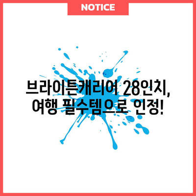 브라이튼캐리어 28인치 명품 꿀템 드디어 발견! | 여행 필수템, 짐꾼의 품격, 꿀팁 대방출