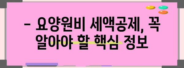 연말정산 요양원비, 제대로 돌려받는 꿀팁! | 요양원비 세액공제, 환급받는 방법, 연말정산 가이드