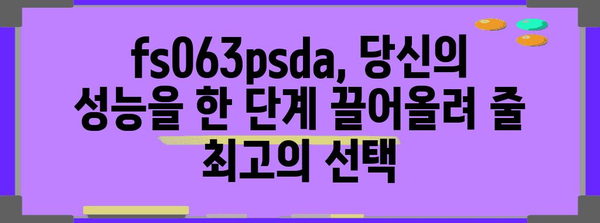 fs063psda 성능 아이템 입니다