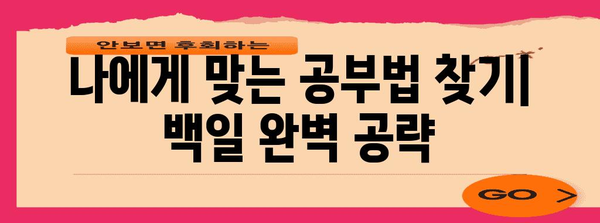 수능 백일, 이제부터 달라지는 나만의 공부 전략 | 수능, 백일, 공부법, 시간관리, 효율성