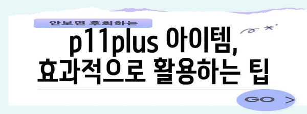 p11plus 최고의 아이템 고르는법