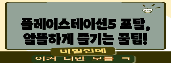 플레이스테이션5포탈 가성비템 꿀템 알아봅시다