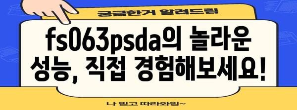 fs063psda 성능 아이템 입니다