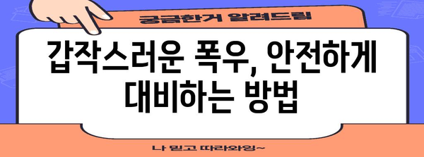 국지성 호우 대비, 나를 지키는 똑똑한 행동 가이드 | 안전, 대비, 피해 예방, 행동 요령