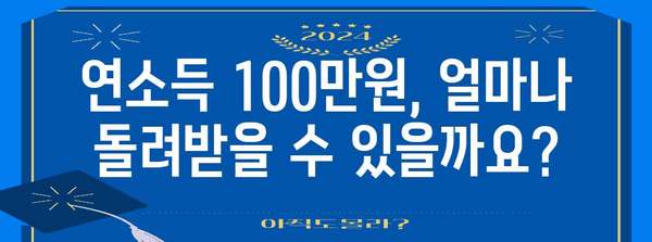 연말정산 연소득 100만원, 내가 받을 수 있는 환급액은 얼마일까요? | 연말정산, 환급 계산, 소득공제