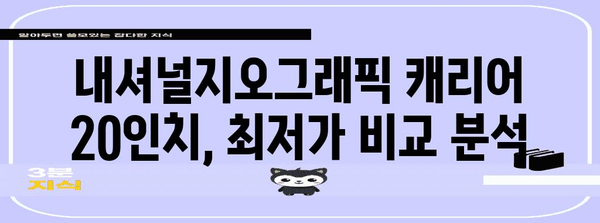 내셔널지오그래픽캐리어20인치 특별할인 비교 드디어 발견