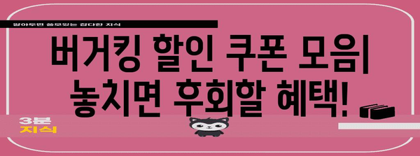 버거킹 연말정산 꿀팁| 놓치지 말아야 할 할인과 쿠폰 정리 | 버거킹, 할인, 쿠폰, 연말정산