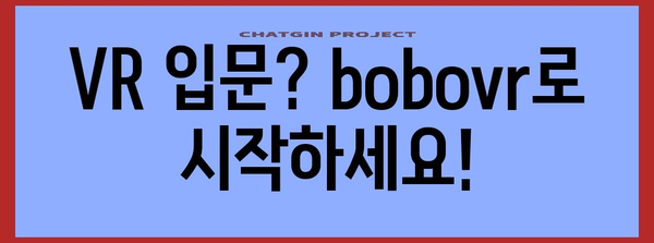 bobovr 가성비템 꿀템 드디어 발견