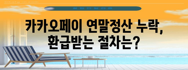 카카오페이 연말정산 누락, 어떻게 해야 할까요? | 연말정산, 환급, 누락, 확인 방법, 카카오페이