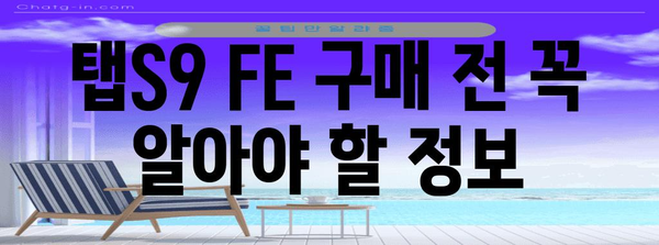 탭s9fe 최고의 상품 구매가이드