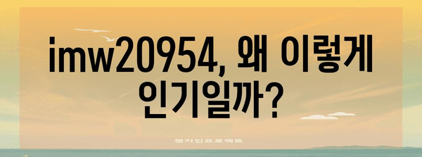 imw20954 인기 제품 드디어 발견