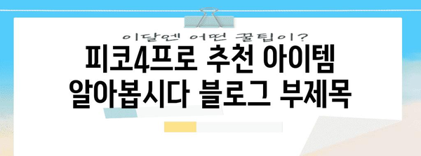 피코4프로 추천 아이템 알아봅시다