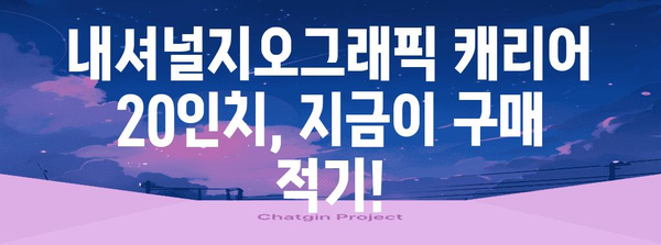 내셔널지오그래픽캐리어20인치 특별할인 비교 드디어 발견