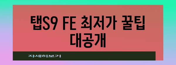 탭s9fe 최고의 상품 구매가이드