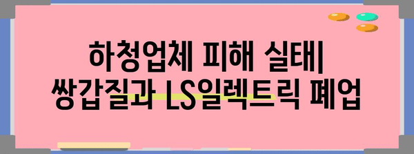 쌍갑질 피해 | LS일렉트릭 폐업 사례