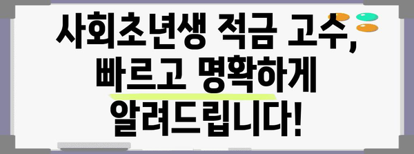 사회초년생 적금 고수 빠르고 명확하게 알려드립니다!