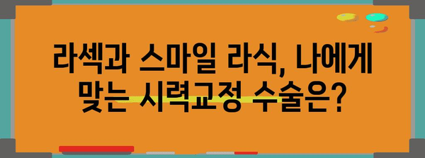 라섹 vs 스마일 라식 | 최적의 수술 선택 가이드