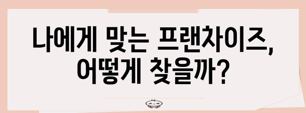 창업 성공의 열쇠 | 프렌차이즈 업종 선택의 중요성