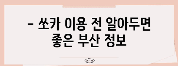 부산 쏘카 이용 후기와 주차 팁