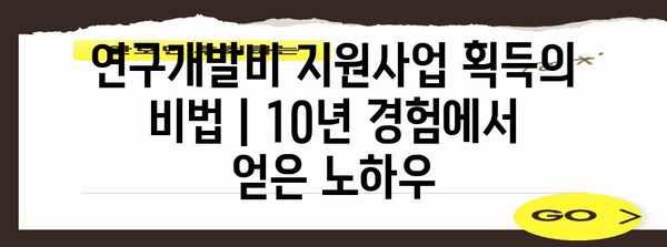 연구개발비 지원사업 획득의 비법 | 10년 경험에서 얻은 노하우