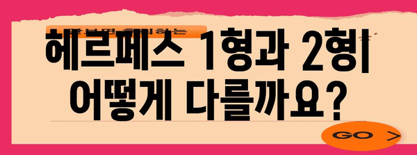 헤르페스 1형과 2형 차이점 | 원인, 증상, 치료법