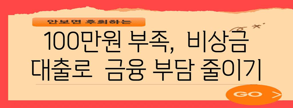 사회초년생 비상금 대출 | 100만 원 부족을 위한 솔루션