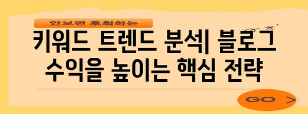 네이버 블로그 수익 키워드 분석으로 돈 벌기
