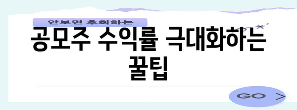 공모주 성공 청약 비결 | 수익률 높이는 꿀팁
