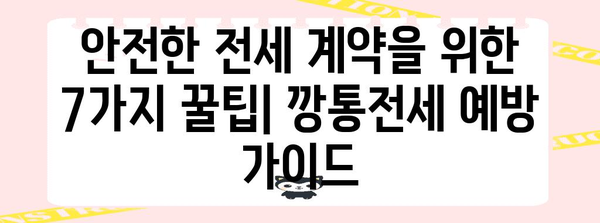 깡통전세 주의 가이드 | 계약 전 반드시 확인해야 할 7가지