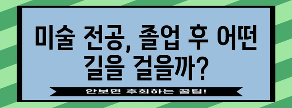 미술 분야 진로 탐구 | 직업 종류와 취업 현실