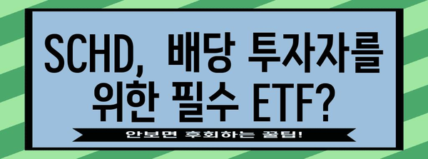 고배당 ETF SCHD | 성과와 투자 미래