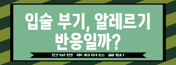 입술 부기 원인 파악과 병원 진료 기준 확립