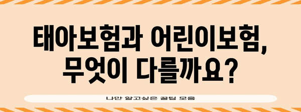 태아보험 vs 어린이보험 비교 | 가입 시기, 장점, 차이점