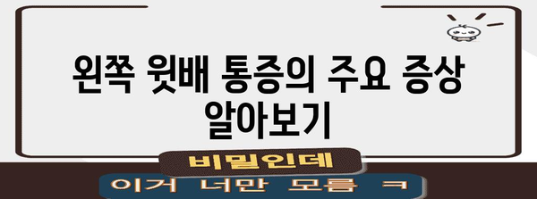 왼쪽 윗배 통증 해독 | 원인, 증상, 치료법