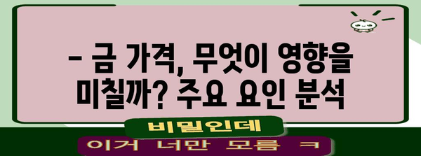 오늘의 금 시세 분석 | 2024년 예측