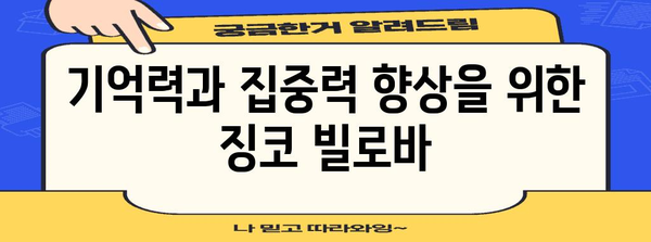 징코 빌로바의 뇌 건강 향상 효과