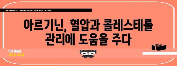 아르기닌 | 심혈관 건강에 도움이 되는 천연 치료제