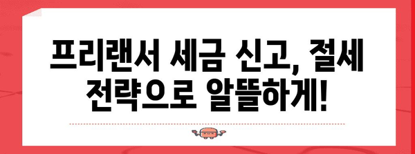 프리랜서 세금 신고 | 완벽한 준비법