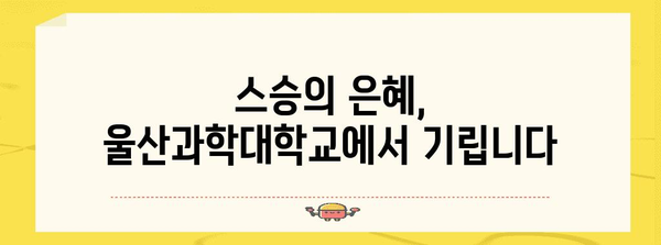 스승의 날 행사의 의의와 울산과학대학교에서의 행사