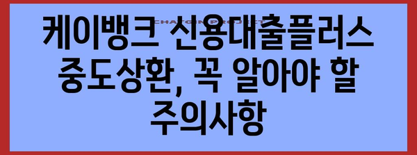 케이뱅크 신용대출플러스 중도상환 후기 | 신청법, 금리, 주의사항