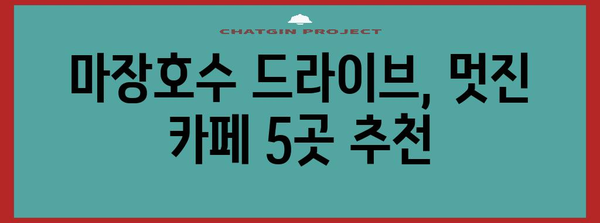 마장호수 카페 5곳 소개! 환상적인 절경과 맛있는 커피