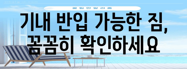 비행기 보안 검사대 통과 꿀팁 | 기내 반입 허용 품목 안내