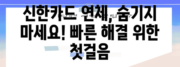 신한카드 연체 위기 대응법 | 빠른 대처를 위한 심리지침
