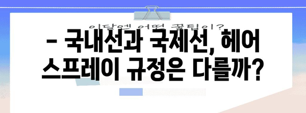 헤어 스프레이 기내/수하물 반입 규정 | 국내선 vs. 국제선