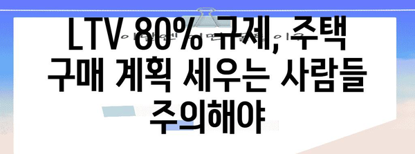 아파트 담보대출 LTV 80 규제 | 다주택자도 적용